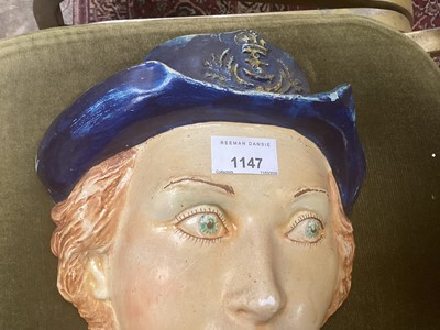 Lot 1147 - Senior Service Cigarettes painted plaster advertising sign in the form of a Royal Navy WREN