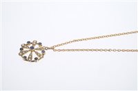 Lot 631 - Edwardian sapphire and seed pearl snowflake...