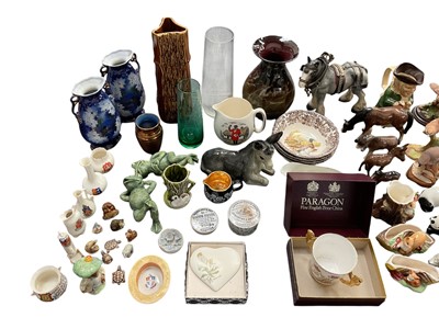 Lot 466 - Contemporary art glass vase, signed Clearly James to base, together with Caithness glass vases and other decorative ceramics and glassware.