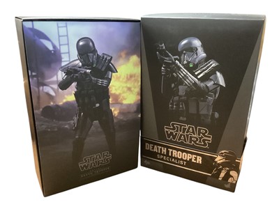 Lot 202 - Star Wars Hot Toys 1/6th Scale action figure 'Star Wars Rogue One' Shore Trooper Squad Leader, boxed, MMS592 and Death Trooper Specialist MMS385.