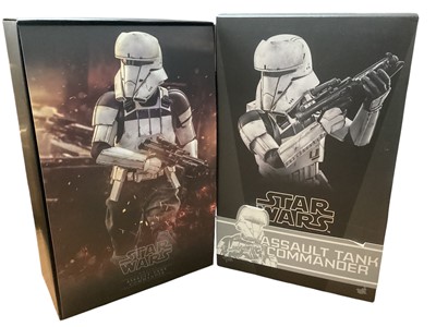 Lot 203 - Star Wars Hot Toys 1/6th Scale action figure 'Star Wars Rogue One' Assault Tank Commander, boxed, MMS587 and Death Trooper Specialist (deluxe version) MMS399.