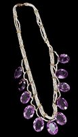 Lot 636 - Victorian amethyst and seed pearl necklace...