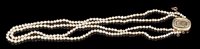 Lot 638 - Antique seed pearl necklace with two strings...