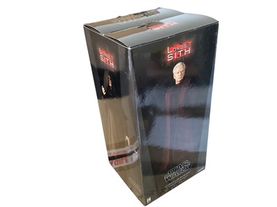 Lot 177 - Star Wars Sideshow 1/6th Scale action figure Lord of the Sith, Sith Lord and Chancellor Palpatine, boxed and Sith Probe Droids (expansion pack)