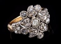 Lot 640 - 19th century diamond cluster ring - possibly...