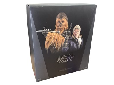 Lot 166 - Star Wars Hot Toys 1/6th Scale action figure Deluxe Sets, Han Solo & Chewbacca (Deluxe version), MMS376.