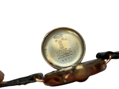 Lot 137 - 1920s Rolex 9ct gold cased wristwatch, together with another 9ct gold cased watch (2)