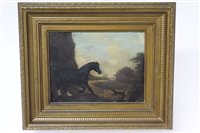 Lot 1334 - Pair 19th century English School oils on...