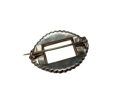 Lot 158 - Georgian paste set buckle in yellow and white metal setting, converted to a brooch, in antique Parkes box