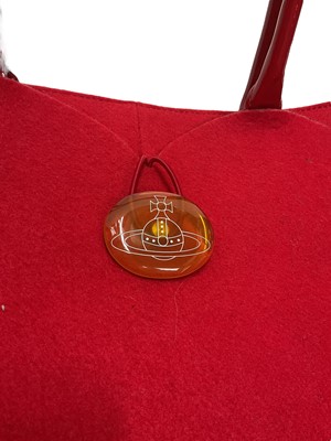 Lot 2097 - Vivienne Westwood large red felt tote bag with soft dust bag