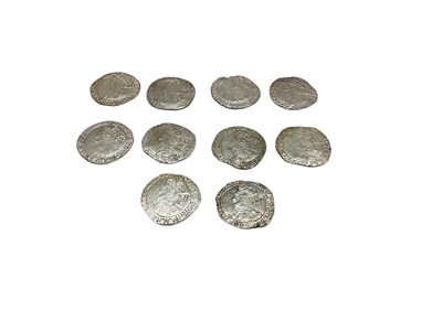 Lot 441 - G.B. - Charles I silver hammered Shillings bust 6 m/m triangle type S.4.4, 1639-40 (N.B. Mixed grades generally F-GVF) (10 coins)
