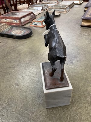 Lot 797 - Karl Heynen-Dumont (German 1883-1955), bronze of a leaping goat kid on marble plinth base