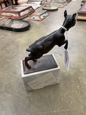 Lot 797 - Karl Heynen-Dumont (German 1883-1955), bronze of a leaping goat kid on marble plinth base