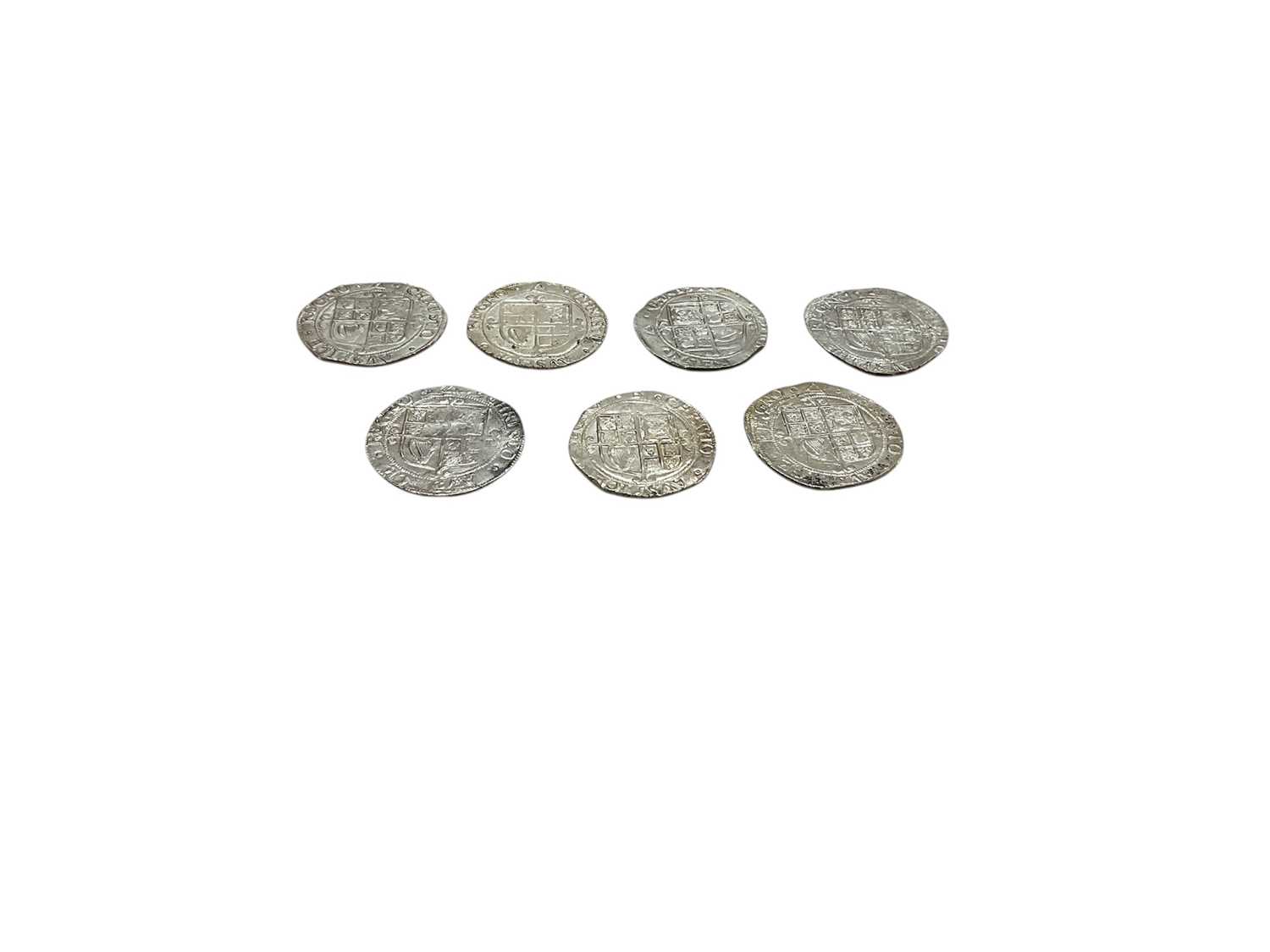 Lot 453 - G.B. - Charles I silver hammered Shillings bust 6 m/m triangle type S.4.4, 1639-40 (N.B. Mixed grades generally VF-GVF) (7 coins)