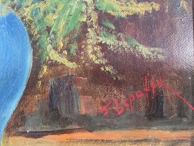 Lot 27 - Decorative oil on board still life study, flowers in a vase. Early - mid 20th century. Signed F. Lepaffe. 44.5 x 37cm. Framed