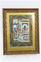 Lot 1114 - Good antique Persian watercolour and gouache...