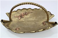 Lot 1118 - Antique brass and copper mounted tray with...