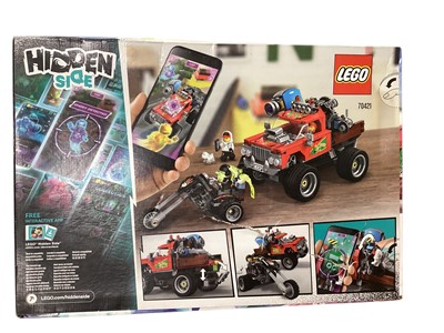 Lot 1853 - Two Lego Hidden Side El Fuego's Stunt Truck, boxed (one damaged) 70421