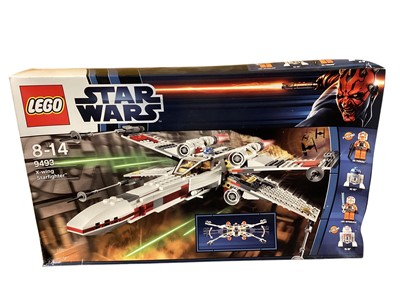 Lot 271 - Lego Star Wars X-Wing Starfighter, boxed (crumpled) 9493 & Twin Pod Cloud Car & Bespin, boxed 9678 (2)