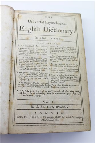 Lot 1124 - The Universal Etymological English Dictionary,...