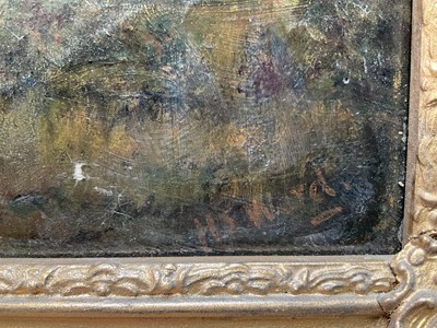 Lot 1346 - Hester Elizabeth Ward (1852-1931) oil on canvas - On the Banks of The Orwell, signed, 20cm x 51cm, in gilt frame