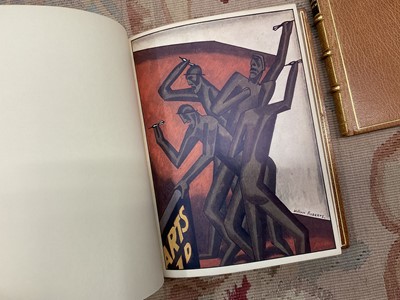 Lot 1694 - Richard Church - The Glance Backwards, illustrated by Robert Austin, edition limited to 750, in fine Sangorski and Sutcliffe binding, appears to be signed by Richard Church, together with Wheels...