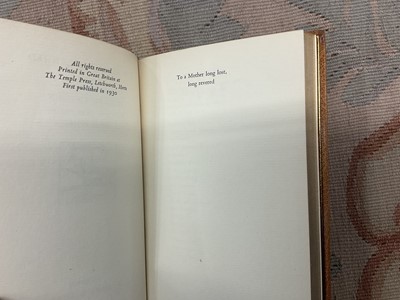 Lot 1694 - Richard Church - The Glance Backwards, illustrated by Robert Austin, edition limited to 750, in fine Sangorski and Sutcliffe binding, appears to be signed by Richard Church, together with Wheels...