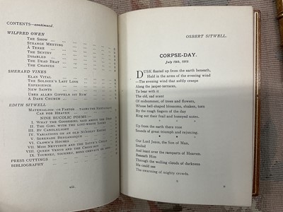 Lot 1694 - Richard Church - The Glance Backwards, illustrated by Robert Austin, edition limited to 750, in fine Sangorski and Sutcliffe binding, appears to be signed by Richard Church, together with Wheels...