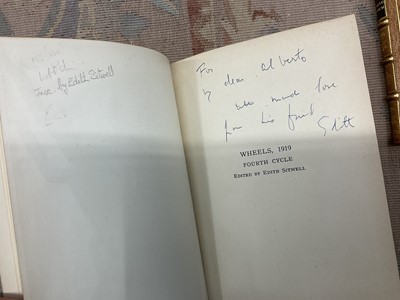 Lot 1694 - Richard Church - The Glance Backwards, illustrated by Robert Austin, edition limited to 750, in fine Sangorski and Sutcliffe binding, appears to be signed by Richard Church, together with Wheels...