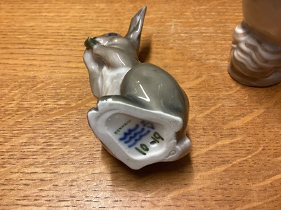 Lot 1207 - Four Royal Copenhagen animals together with a Royal Crown Derby paperweight and a dog (6)