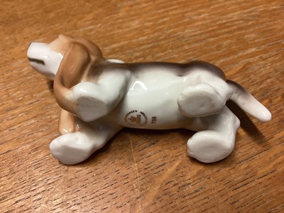 Lot 1207 - Four Royal Copenhagen animals together with a Royal Crown Derby paperweight and a dog (6)