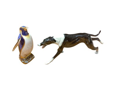 Lot 1207 - Four Royal Copenhagen animals together with a Royal Crown Derby paperweight and a dog (6)