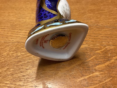 Lot 1207 - Four Royal Copenhagen animals together with a Royal Crown Derby paperweight and a dog (6)
