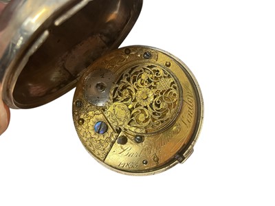 Lot 172 - Two Georgian silver pair cased pocket watches
