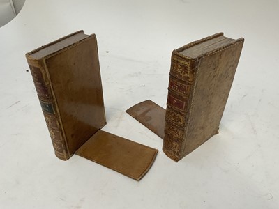 Lot 1663 - Novelty bookends, composed of antique bindings