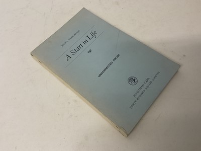 Lot 1399 - Anita Brookner - A start in Life, 1981 uncorrected proof copy, together with a loose leaf proof copy of the English translation of Violette Leduc - La Batarde. (2)
