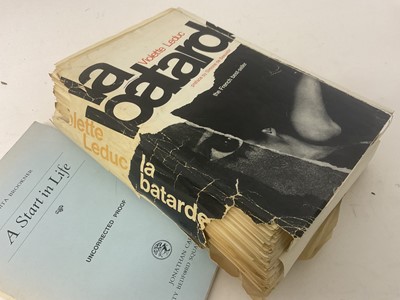 Lot 1399 - Anita Brookner - A start in Life, 1981 uncorrected proof copy, together with a loose leaf proof copy of the English translation of Violette Leduc - La Batarde. (2)