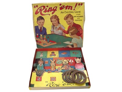Lot 1945 - Vintage games including Blow Football, The Three Bears, "Ring 'em", boxed and others (1 box)
