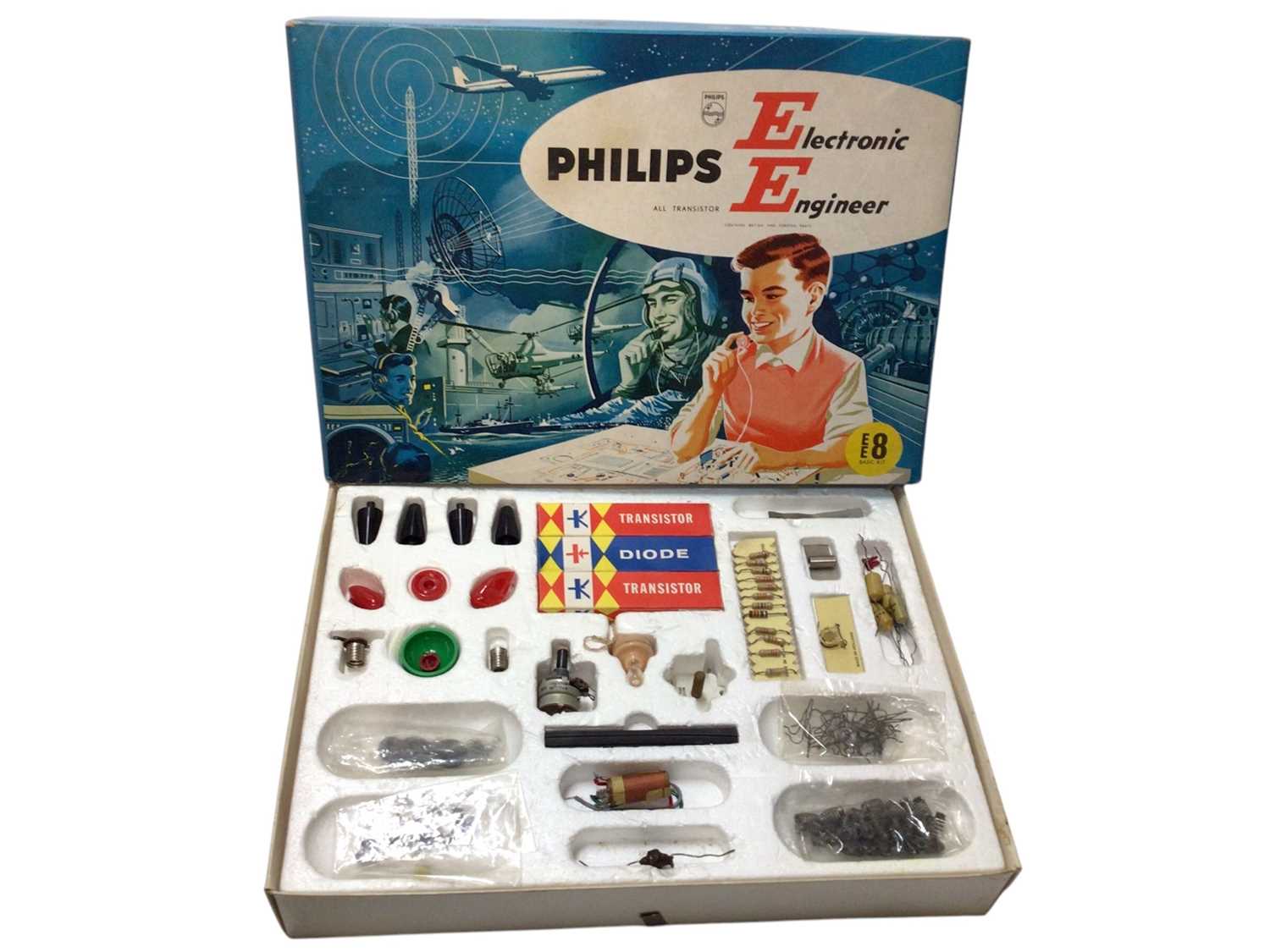 Lot 1961 - Tri-ang Tri-onic Electronic Construction Kits A (x3), A/B, S2 and Philips EE8 Electronic Engineer Kit (2) (not all complete) (1 box)