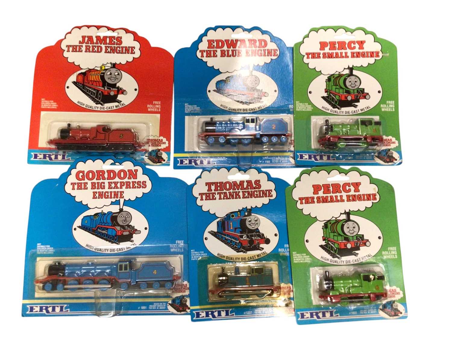 Lot 1965 - ERTL Thomas the Tank Engine locomotives (x27) & Rolling Stock, on card with bubblepack (1 box)