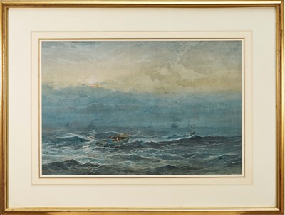 Lot 1221 - Henry Moore (1831-1895) watercolour - Vessels at Sea at Dusk, signed, 40 x 60cm, in glazed gilt frame