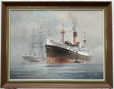 Lot 1222 - *Colin Verity (1924-2011) oil on board - Picking up the Pilot, signed, 40 x 60cm, framed