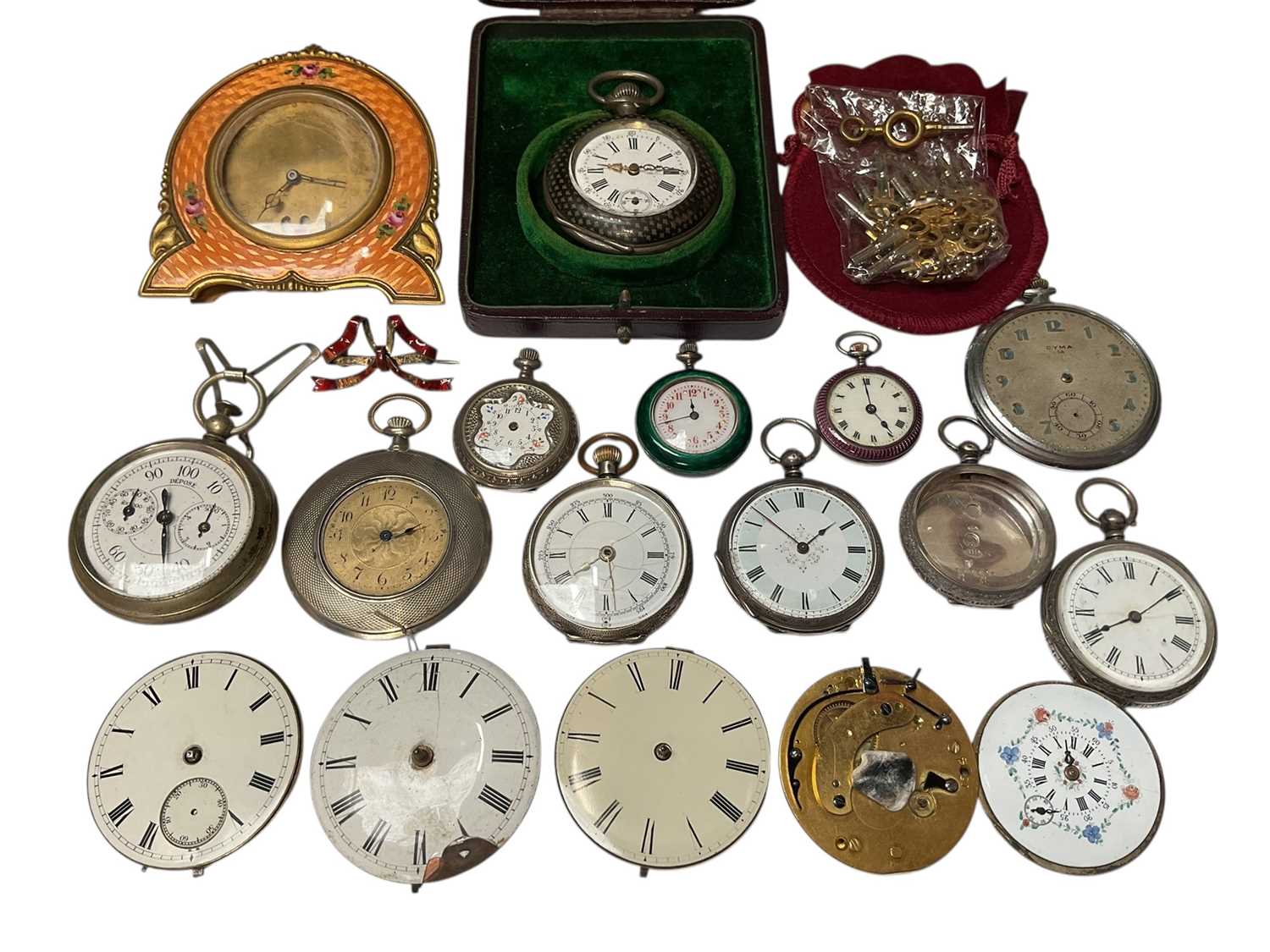 Lot 33 - Collection of antique and later pocket watches, mostly silver cased
