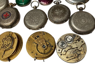 Lot 33 - Collection of antique and later pocket watches, mostly silver cased
