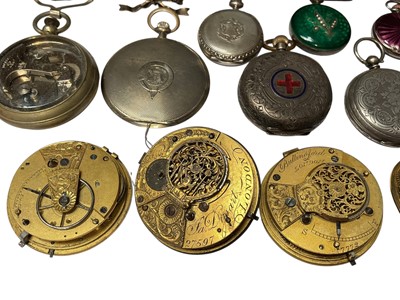 Lot 33 - Collection of antique and later pocket watches, mostly silver cased