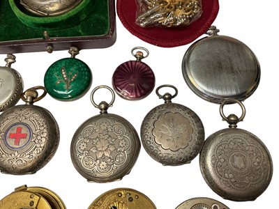 Lot 33 - Collection of antique and later pocket watches, mostly silver cased