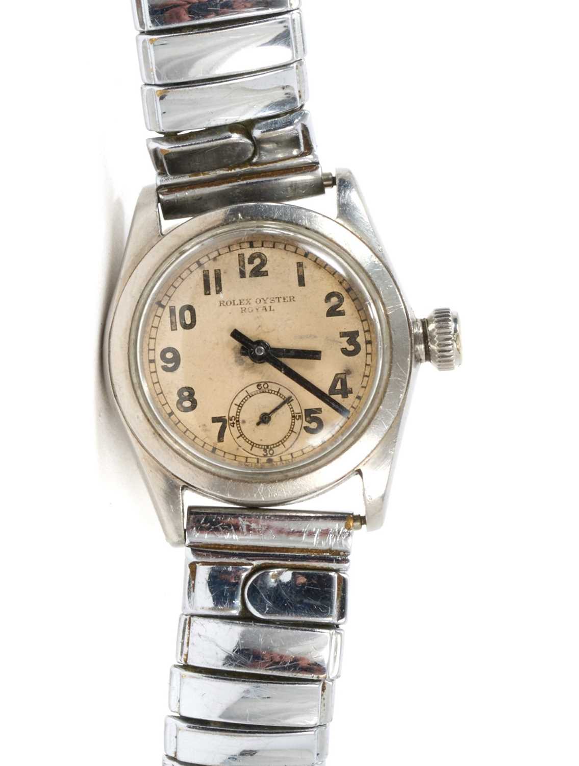 Lot 689 - 1940s Rolex Oyster Royal stainless steel wristwatch