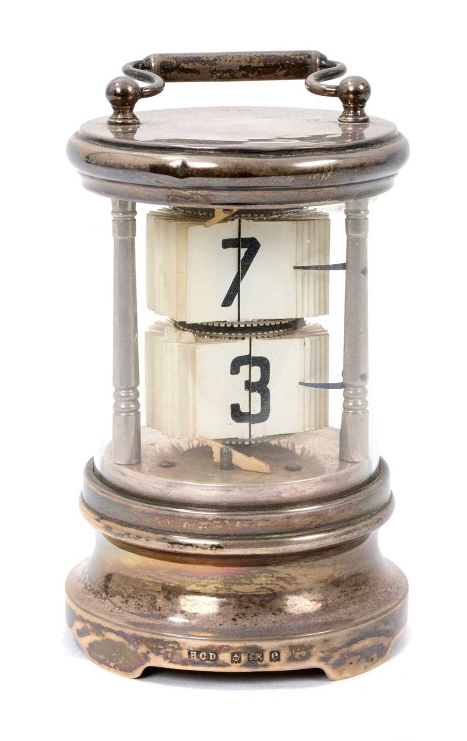 Ticket Clock Lot 729 - Unusual Edwardian silver cased