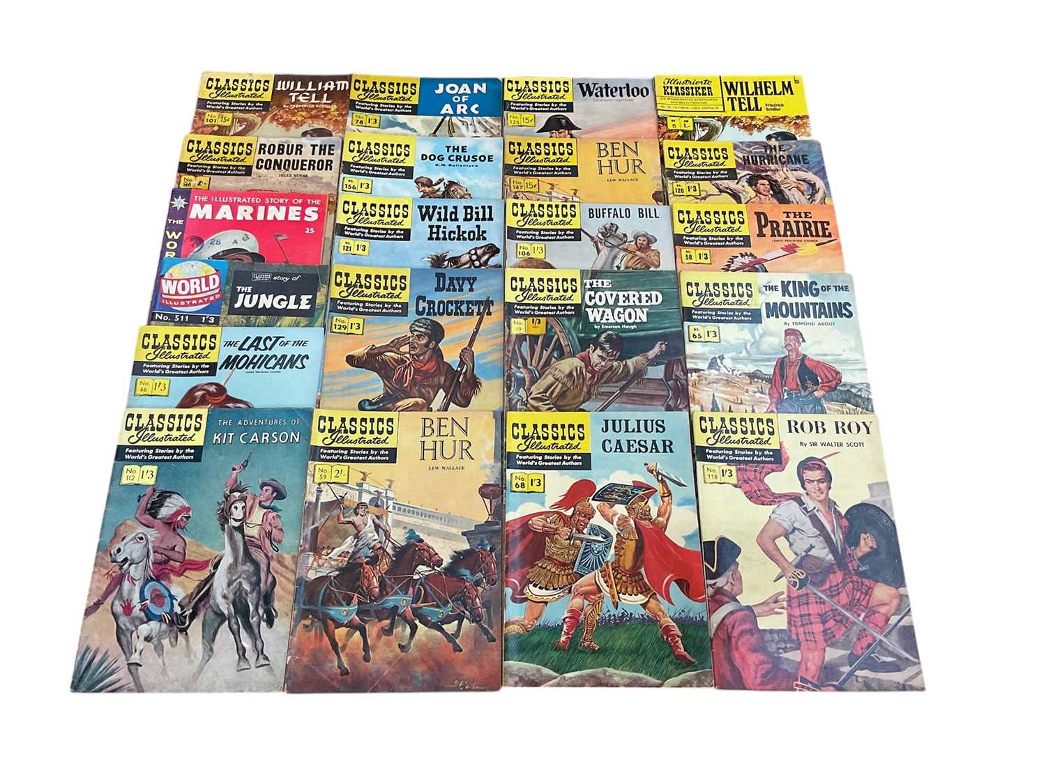 Lot 1636 - Box of Classics Illustrated comics together with a classic in pictures, ABC film review and others