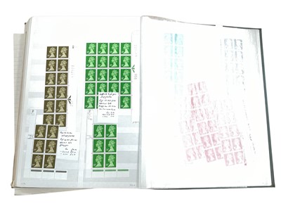 Lot 1493 - Stamps - GB selection of Machin Cylinder blocks mostly identified plus some regional and postage due, blocks all housed in 3 stock books